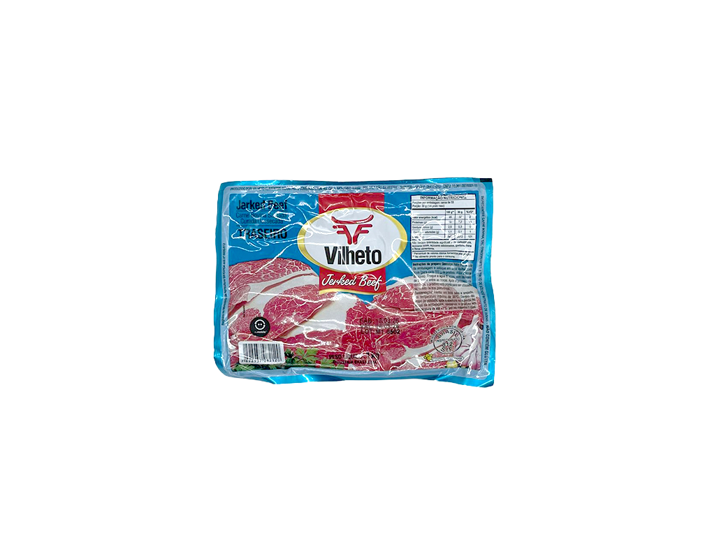 CARNE SECA BOVINA PEQUENA TRASEIRO VILHETO 1 KG (CX 10 PCT)